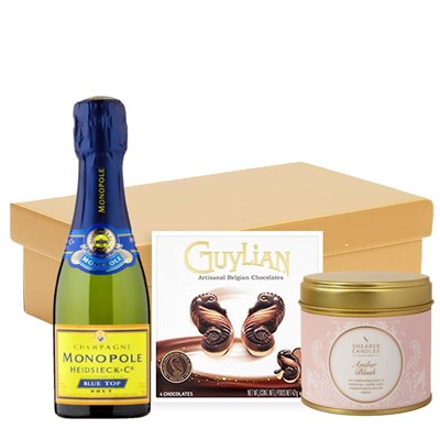 Heidsieck &amp; Co. Monopole Blue Top Brut 20cl & Candle Gift Hamper